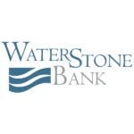 Water Stone Bank logo. It has an icon that suggests waves.
