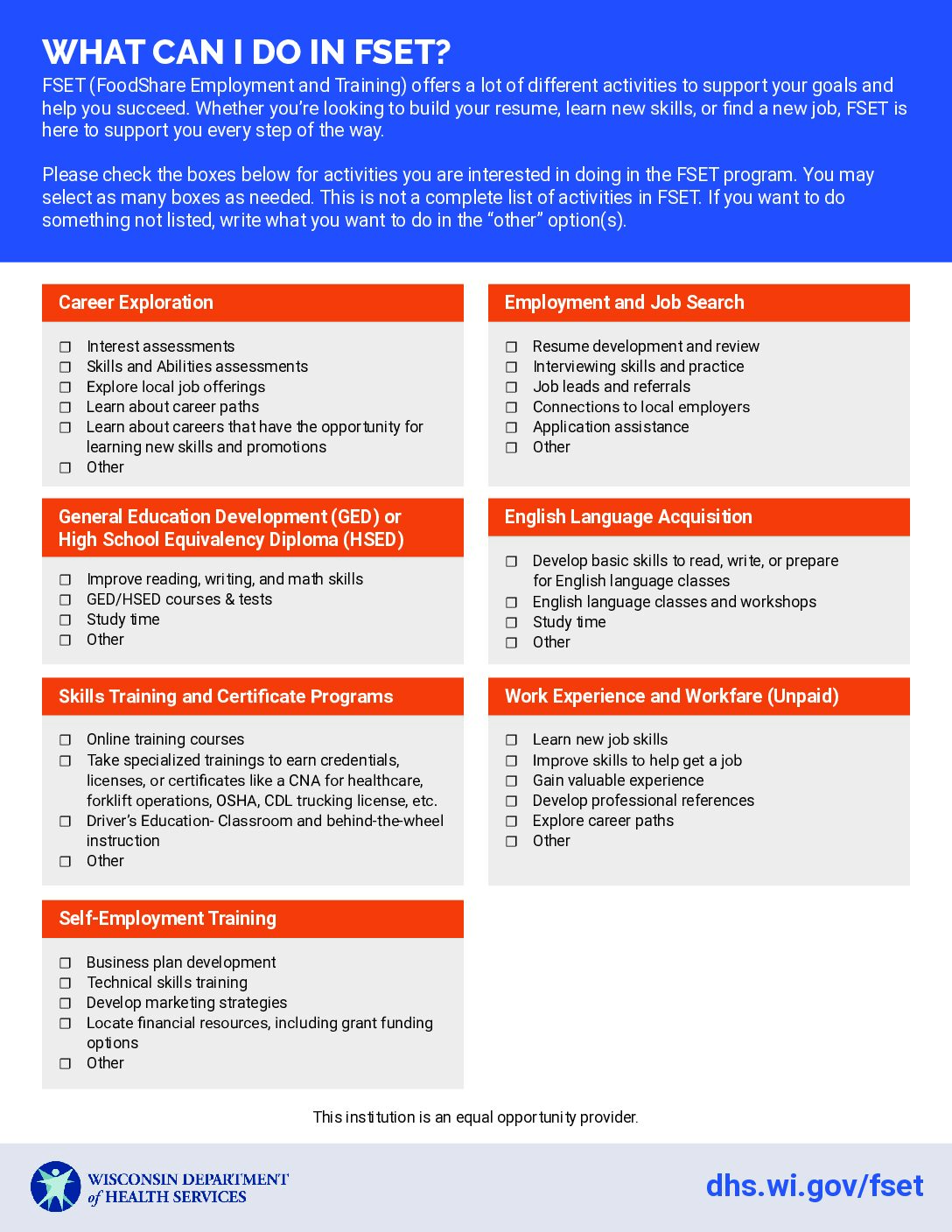 What Can I Do In FSET –  DHS 2026